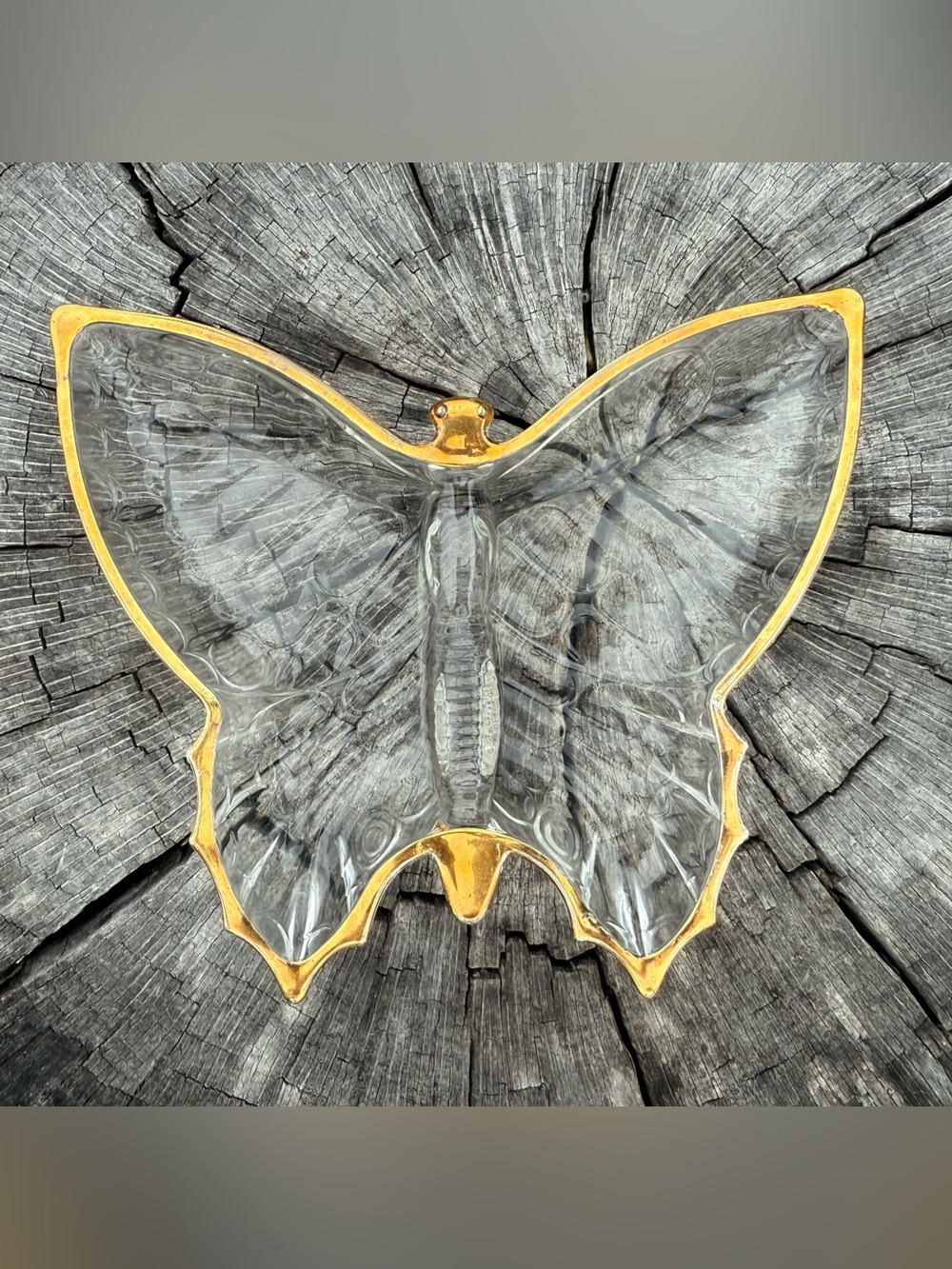 Jeanette Glass Butterfly Trinket Dish